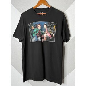 Demon Slayer Tanjiro Nezuko Graphic Tee Black Men's Large 42" Chest
